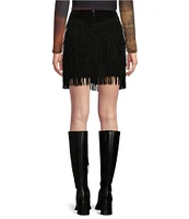 Scully Tiered Suede Fringe Skirt