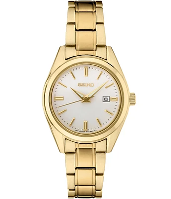 Seiko Women's Essential Quartz Analog Silver Dial Gold Stainless Steel Bracelet Watch