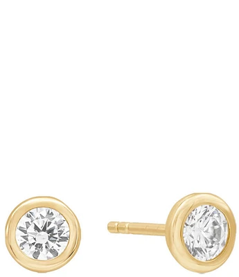 SHASHI Bezel Solitaire Stud Earrings