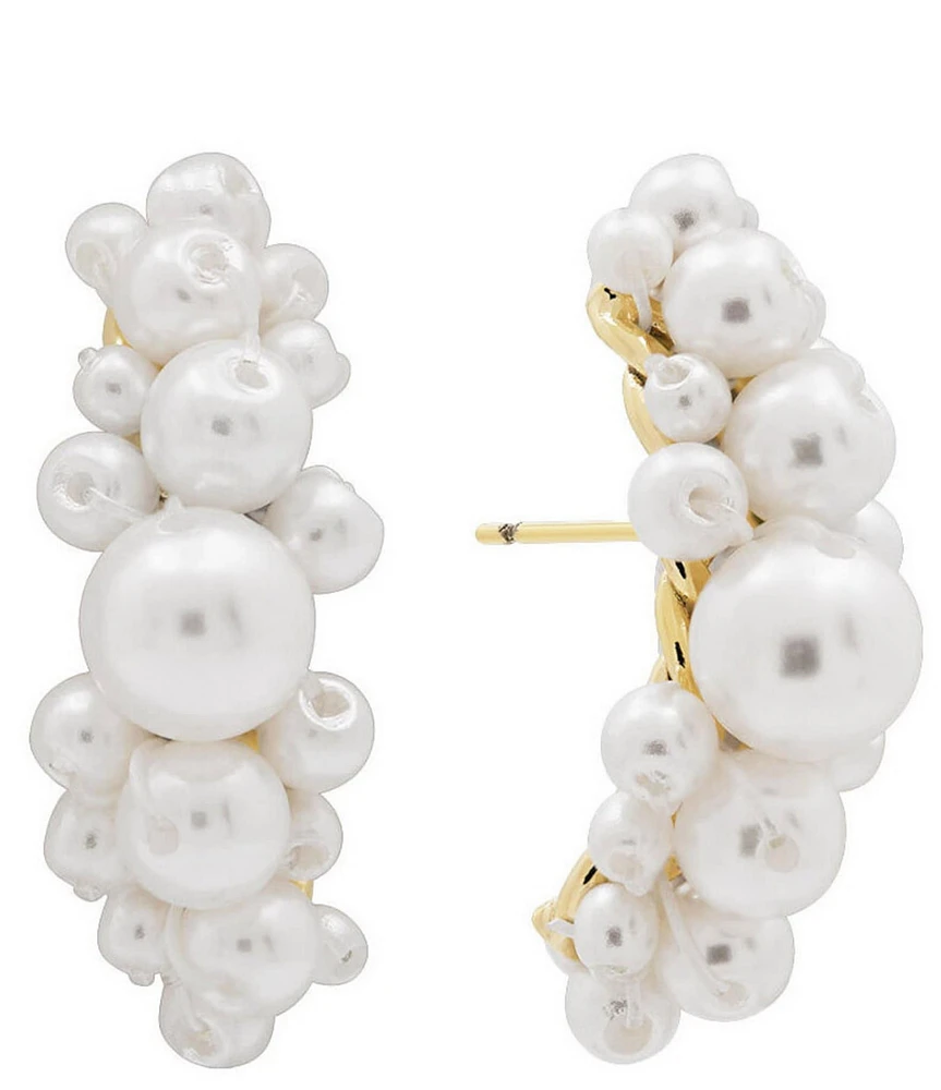 SHASHI Cluster Pearl Stud Cuff Drop Earrings
