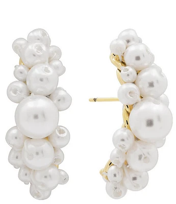 SHASHI Cluster Pearl Stud Cuff Drop Earrings