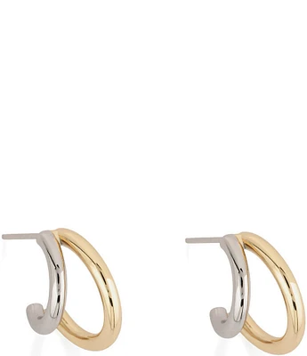 SHASHI Gemini Two Tone Hoop Earrings