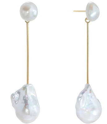 SHASHI Petunia Freshwater Pearl Linear Earrings