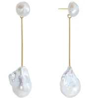 SHASHI Petunia Freshwater Pearl Linear Earrings