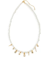 SHASHI Stephanie's Charm Pearl Collar Necklace