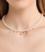 SHASHI Stephanie's Charm Pearl Collar Necklace