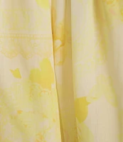 Gianni Bini x Shea Leigh Mills Limoncello Floral Print Sleeveless Satin Mini Baby Doll Romper