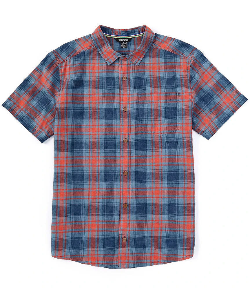 Sherpa Adventure Gear Short Sleeve Flanel Plaid Woven Shirt