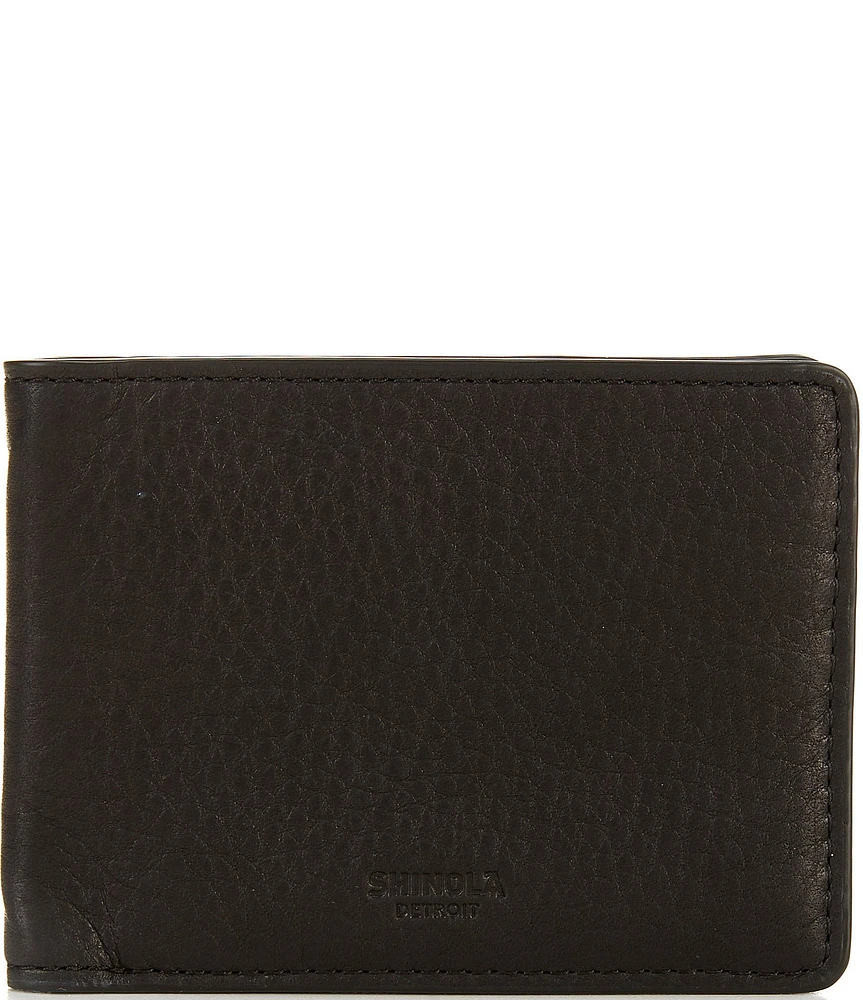 SHINOLA Slim Bifold Natural Grain Leather Wallet