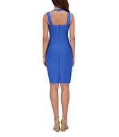 SIENA Stretch Bandage Knit Sweetheart Neck Sleeveless Bodycon Dress