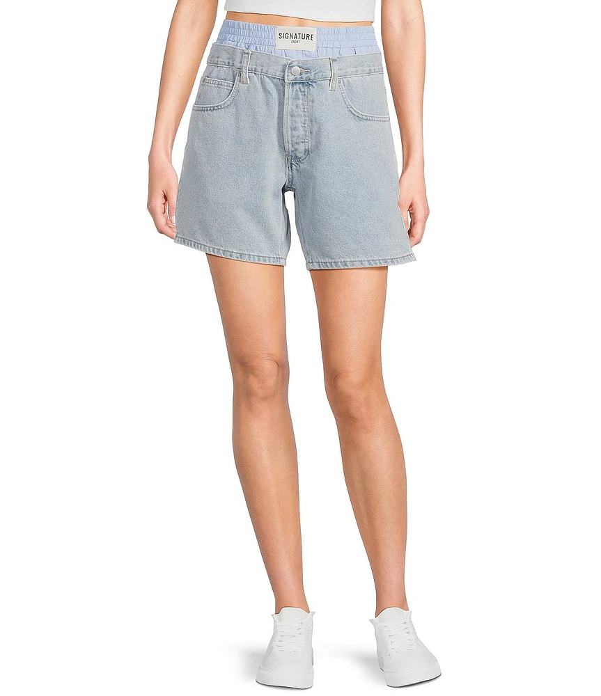 Signature 8 Boxer Peekaboo Denim Shorts