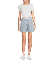 Signature 8 Boxer Peekaboo Denim Shorts