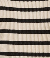 Signature 8 Crew Neck Sleeveless Stripe Rib Tank Top