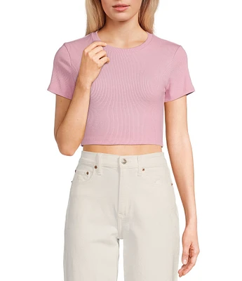 Signature 8 Rib Jersey Short Sleeve Baby Tee Crop Top