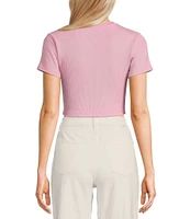 Signature 8 Rib Jersey Short Sleeve Baby Tee Crop Top