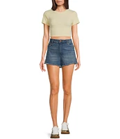 Signature 8 Rib Jersey Short Sleeve Baby Tee Crop Top