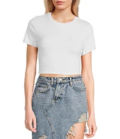 Signature 8 Rib Jersey Short Sleeve Baby Tee Crop Top