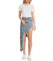 Signature 8 Rib Jersey Short Sleeve Baby Tee Crop Top