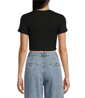 Signature 8 Rib Jersey Short Sleeve Baby Tee Crop Top