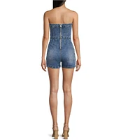 Signature 8 Strapless Denim Rhinestone Romper