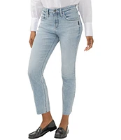 Silver Jeans Co. Beau High Rise Relaxed Fit Slim Straight Leg Cropped Jeans