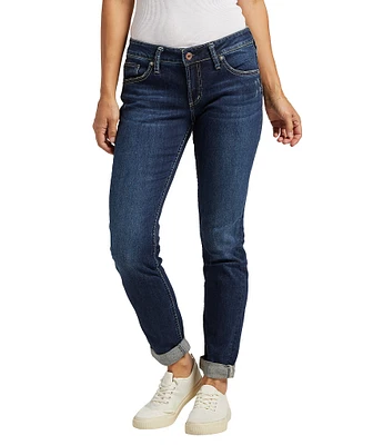 Silver Jeans Co. Rolled Cuff Dark Wash Boyfriend Jeans