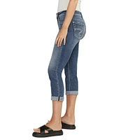 Silver Jeans Co. Elyse Mid Rise Luxe Stretch Rolled Cuffed Capri Jeans