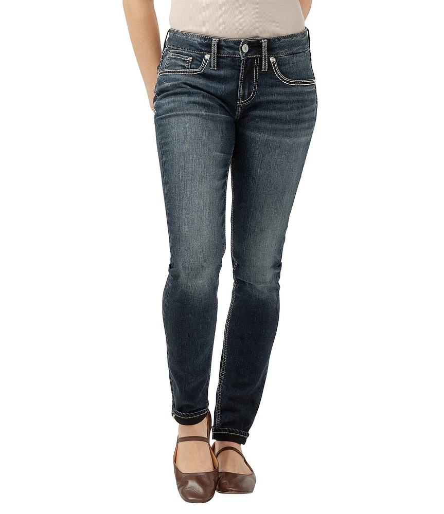 Silver Jeans Co. Girlfriend Dark Indigo Wash Skinny Jeans