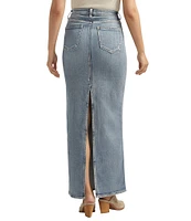 Silver Jeans Co. High Rise Power Stretch Denim Column Maxi Skirt