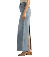 Silver Jeans Co. High Rise Power Stretch Denim Column Maxi Skirt