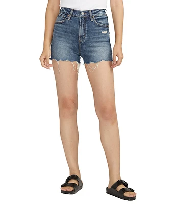 Silver Jeans Co. Highly Desirable High Rise Frayed Hem Low Stretch Shorts