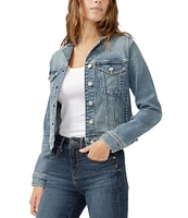 Silver Jeans Co. Long Sleeve Cropped Denim Jacket