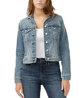 Silver Jeans Co. Long Sleeve Cropped Denim Jacket