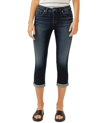 Silver Jeans Co. Luxe Stretch Denim Dark Indigo Wash Elyse Capri Jeans