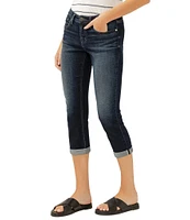 Silver Jeans Co. Luxe Stretch Denim Dark Indigo Wash Elyse Capri Jeans