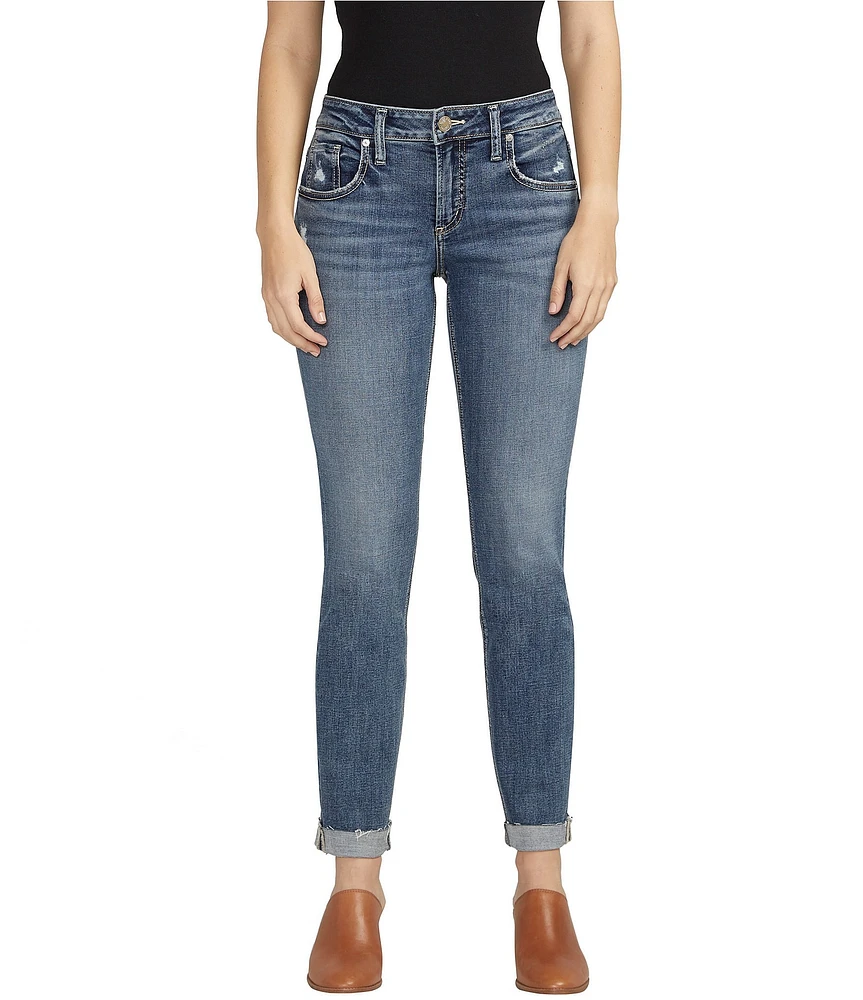 Silver Jeans Co. Mid Rise Cuffed Ankle Slim Jeans