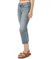 Silver Jeans Co. Mid Rise Curvy Fit Luxe Stretch Denim Capri Jeans