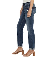 Silver Jeans Co. Mid Rise Power Stretch Boyfriend Slim Cuff Jeans