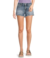Silver Jeans Co. Mid Rise Relaxed Fit Frayed Hem Boyfriend Shorts