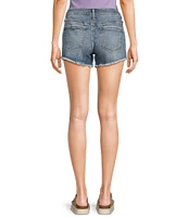 Silver Jeans Co. Mid Rise Relaxed Fit Frayed Hem Boyfriend Shorts