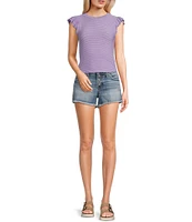 Silver Jeans Co. Mid Rise Relaxed Fit Frayed Hem Boyfriend Shorts