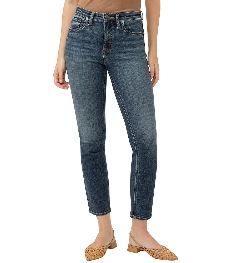 Silver Jeans Co. Most Wanted Mid Rise Slim Fit Straight Leg Power Stretch™ Ankle Jeans