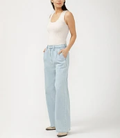 Silver Jeans Co. Pleated Wide Leg Denim Trousers