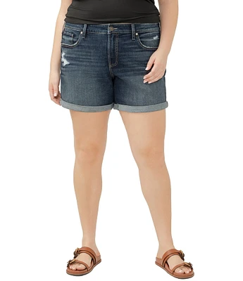 Silver Jeans Co. Plus Size Distressed Cuffed Boyfriend Shorts