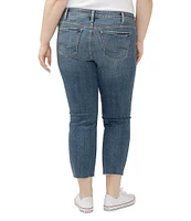 Silver Jeans Co. Plus Size Elyse Ankle Straight Frayed Hem Jeans
