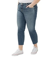 Silver Jeans Co. Plus Size Elyse Ankle Straight Frayed Hem Jeans