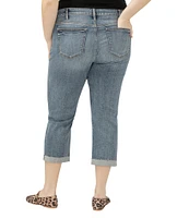 Silver Jeans Co. Plus Size Elyse Mid Rise Cuff Hem Capri Jeans