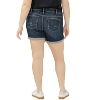 Silver Jeans Co. Plus Size Elyse Mid-Rise Cuffed Denim Shorts