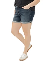 Silver Jeans Co. Plus Size Elyse Mid-Rise Cuffed Denim Shorts