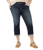 Silver Jeans Co. Plus Size Elyse Mid Rise Rolled Hem Capri Jeans